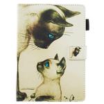 For Amazon Kindle Fire HD 8 (2020) Flat Texture Flat Leather Case with Card Slot & Wallet & Holder & Sleep / Wake-up Function(Cat Looking At Each Other)