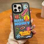 For iPhone 15 Pro Max Trendy Graffiti Noctilucent Phone Cases(Make Money)