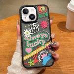 For iPhone 14 Trendy Graffiti Noctilucent Phone Cases(Lucky)