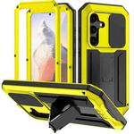 For Samsung Galaxy S24 5G R-JUST Sliding Camera Life Waterproof Holder Phone Case(Yellow)