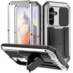 For Samsung Galaxy S24 5G R-JUST Sliding Camera Life Waterproof Holder Phone Case(Silver)