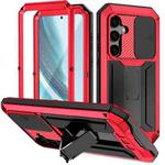 For Samsung Galaxy S25+ 5G R-JUST Sliding Camera Life Waterproof Holder Phone Case(Red)