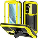 For Samsung Galaxy S25+ 5G R-JUST Sliding Camera Life Waterproof Holder Phone Case(Yellow)