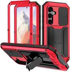 For Samsung Galaxy S25 5G R-JUST Sliding Camera Life Waterproof Holder Phone Case(Red)