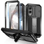 For Samsung Galaxy S25 Edge 5G R-JUST Sliding Camera Life Waterproof Holder Phone Case(Black)