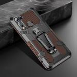 For Motorola Moto G8 Machine Armor Warrior Shockproof PC + TPU Protective Case(Coffee)