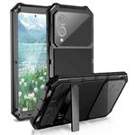For Samsung Galaxy S25 Edge 5G R-JUST Life Waterproof Dustproof Shockproof Holder Phone Case(Black)