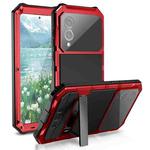 For Samsung Galaxy S25 Edge 5G R-JUST Life Waterproof Dustproof Shockproof Holder Phone Case(Red)