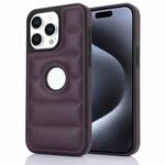 For iPhone 15 Pro Max Piano Key Hollow Cutout PU Phone Case(Dark Purple)