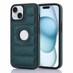 For iPhone 15 Plus Piano Key Hollow Cutout PU Phone Case(Green)