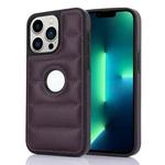 For iPhone 13 Pro Max Piano Key Hollow Cutout PU Phone Case(Dark Purple)