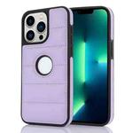 For iPhone 13 Pro Max Piano Key Hollow Cutout PU Phone Case(Light Purple)