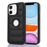 For iPhone 11 Piano Key Hollow Cutout PU Phone Case(Black)