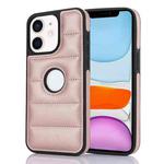 For iPhone 11 Piano Key Hollow Cutout PU Phone Case(Rose Gold)