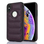 For iPhone X / XS Piano Key Hollow Cutout PU Phone Case(Dark Purple)