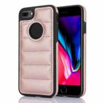 For iPhone 8 Plus / 7 Plus Piano Key Hollow Cutout PU Phone Case(Rose Gold)