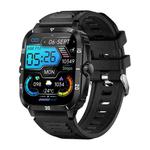 KT71 1.96 inch HD Square Screen Rugged Smart Watch Supports Bluetooth Calls/Sleep Monitoring/Blood Oxygen Monitoring(Black + Silver)