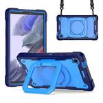 For Samsung Galaxy Tab A9 Handle Robot Silicone Hybrid PC Tablet Case(Navy Blue Blue)