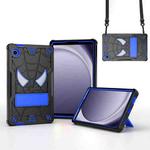 For Samsung Galaxy Tab A9 Fold-Holder Spider Silicone Hybrid PC Tablet Case(Back Blue)
