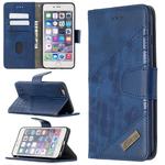 For iPhone 6 Plus Matching Color Crocodile Texture Horizontal Flip PU Leather Case with Wallet & Holder & Card Slots(Blue)