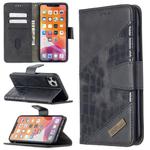 For iPhone 11 Pro Max Matching Color Crocodile Texture Horizontal Flip PU Leather Case with Wallet & Holder & Card Slots(Black)