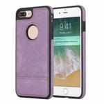 For iPhone 8 Plus / 7 Plus Splicing Sewing Hollow Cutout PU Phone Case(Purple)