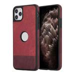 For iPhone 11 Pro Splicing Sewing Hollow Cutout PU Phone Case(Red)