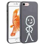 For iPhone 6s Plus / 6 Plus Stickman Pattern Liquid Silicone Phone Case(Black)