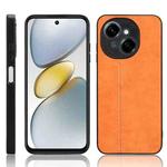 For Tecno Spark Go 1 Cow Pattern Sewing Back Cover Phone Case(Orange)