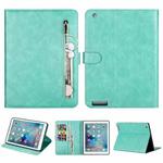 For iPad 1 / 2 / 3 / 4 Tablet Fashion Calf Texture Zipper Horizontal Flip Leather Case with Stand & Card Slots & Wallet & Wake-up / Sleep Function(Green)
