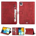 For iPad Pro 12.9(2020) / Pro 12.9(2018) Tablet Fashion Calf Texture Zipper Horizontal Flip Leather Tablet Case with Stand & Card Slots & Wallet & Wake-up / Sleep Function(Red)