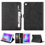 For iPad 10.5 / 10.2 Tablet Fashion Calf Texture Zipper Horizontal Flip Leather Case with Stand & Card Slots & Wallet & Wake-up / Sleep Function(Black)