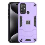 For ZTE Blade A52 2 in 1 Shockproof Phone Case(Purple)