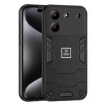 For ZTE Blade A54 2 in 1 Shockproof Phone Case(Black)