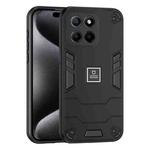 For Honor X6 2 in 1 Shockproof Phone Case(Black)