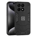 For Honor X8a 2 in 1 Shockproof Phone Case(Black)