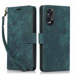 For OPPO A18 / A38 Orchid Butterfly Embossed Leather Phone Case(Green)