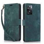 For OPPO A57 4G / A57S Orchid Butterfly Embossed Leather Phone Case(Green)