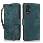 For OPPO A78 4G Orchid Butterfly Embossed Leather Phone Case(Green)