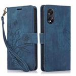 For OPPO A98 5G Orchid Butterfly Embossed Leather Phone Case(Blue)