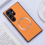 For Samsung Galaxy S24 Ultra 5G Magsafe Magnetic Ring Cloth Texture Phone Case(Orange)