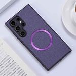 For Samsung Galaxy S24 Ultra 5G Magsafe Magnetic Ring Cloth Texture Phone Case(Purple)