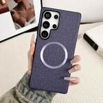 For Samsung Galaxy S25 Ultra 5G Magsafe Magnetic Ring Cloth Texture Phone Case(Purple)