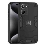 For Realme 10 4G 2 in 1 Shockproof Phone Case(Black)