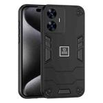 For Realme C55 2 in 1 Shockproof Phone Case(Black)