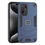 For OPPO F19 Pro+ 2 in 1 Shockproof Phone Case(Blue)