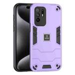For OPPO F19 Pro+ 2 in 1 Shockproof Phone Case(Purple)