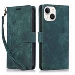 For iPhone 15 Orchid Butterfly Embossed Leather Phone Case(Green)