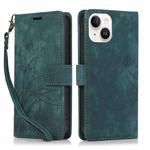 For iPhone 13 Orchid Butterfly Embossed Leather Phone Case(Green)