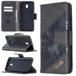 For Xiaomi Redmi 8A Matching Color Crocodile Texture Horizontal Flip PU Leather Case with Wallet & Holder & Card Slots(Black)